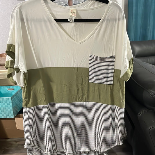 BN Sarah Striped Colorblock Tee