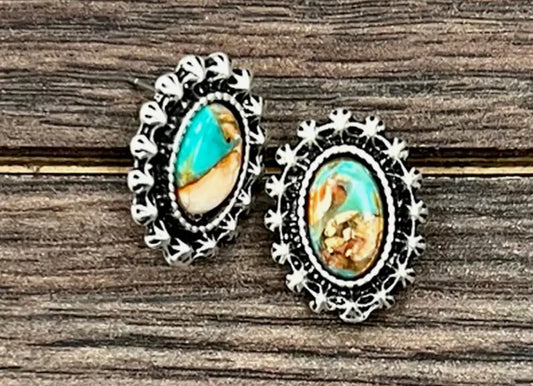 10mm Oval Gemstone Studs