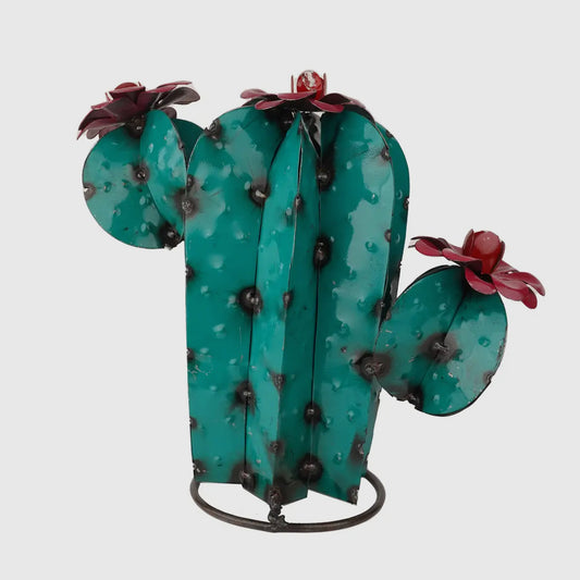 Turquoise Metal Cactus