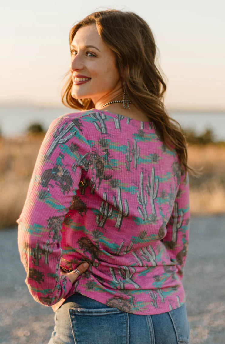 Blush and Broncs Top