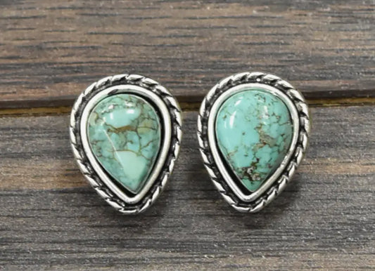 13mm Drop Turquoise Studs