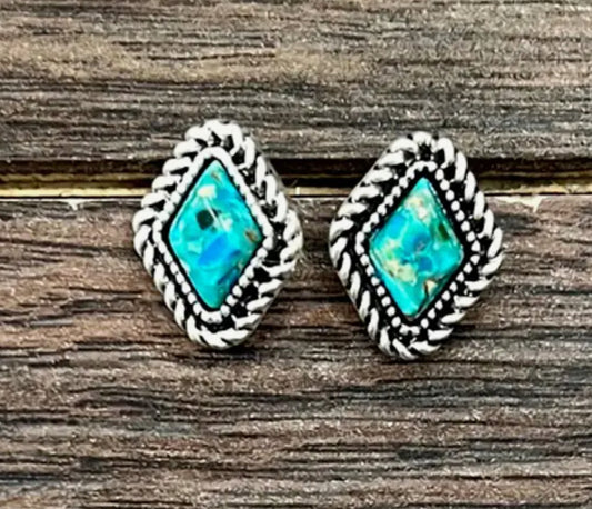 10mm Diamond Gemstone Studs