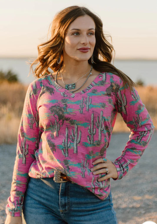 Blush and Broncs Top