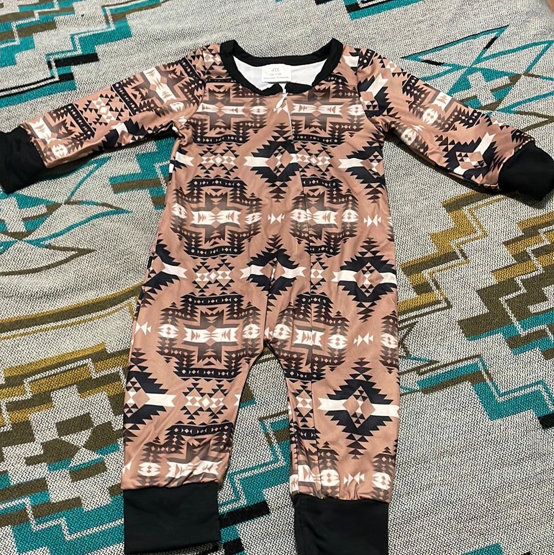 Kids - Brown Aztec Zip Up
