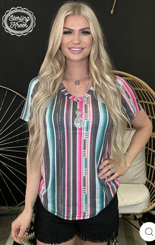 Serape City Heart Top