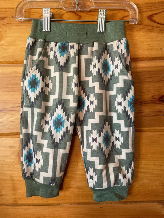 Kids- Green Aztec Pants