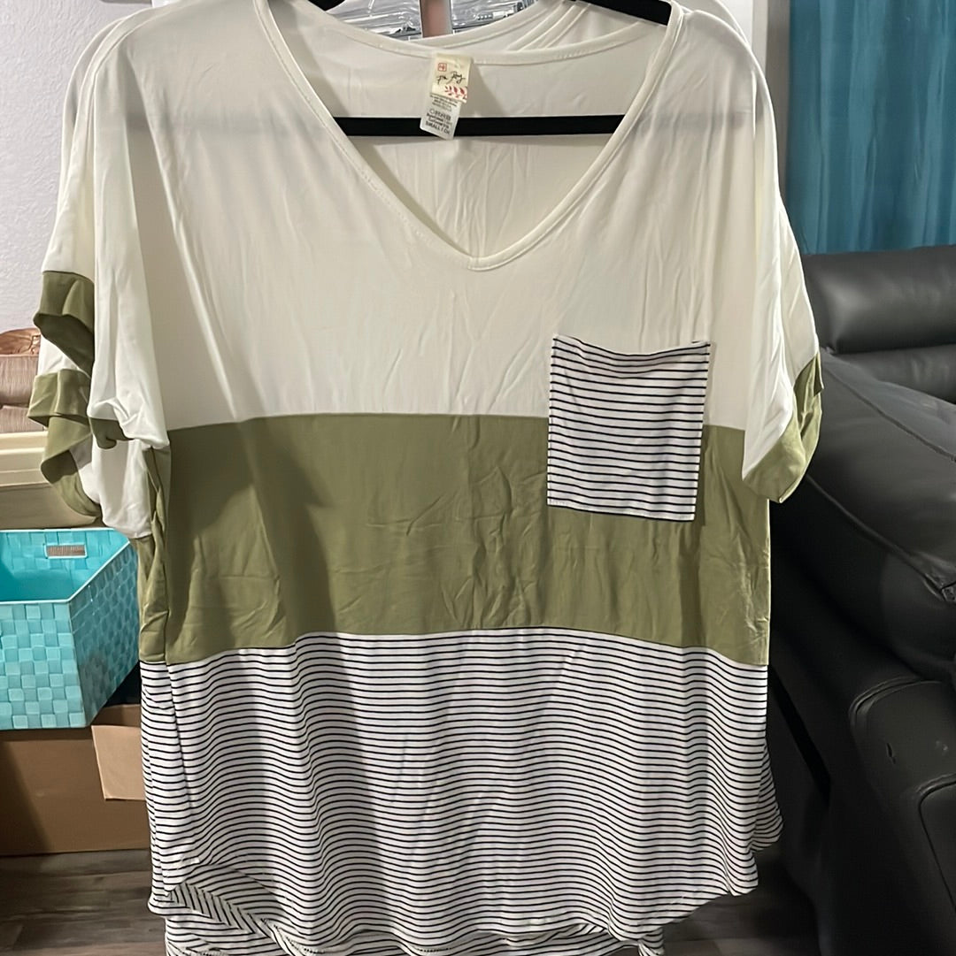 BN Sarah Striped Colorblock Tee