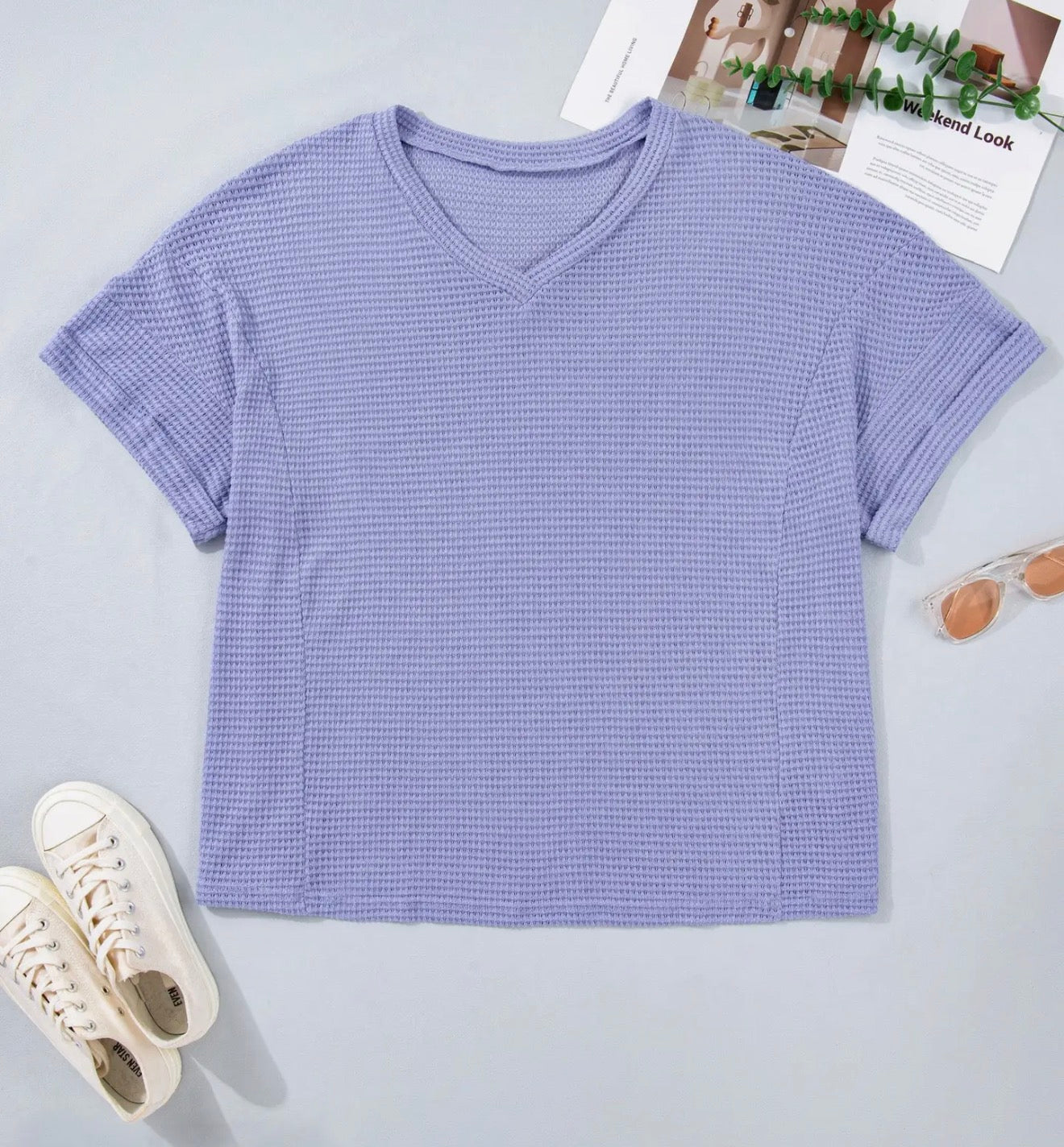 Purple Waffle Knit