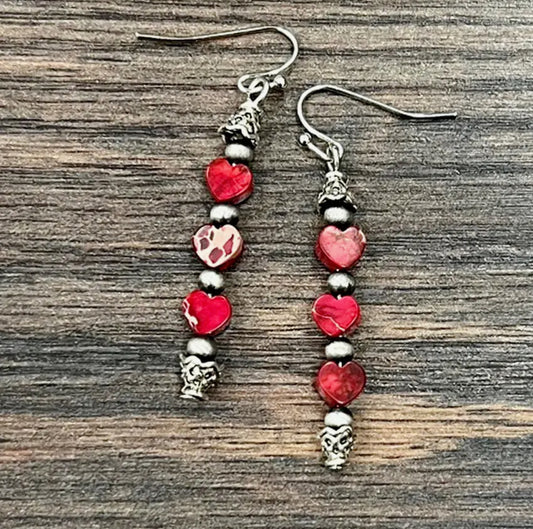 Heart Gemstone Earrings