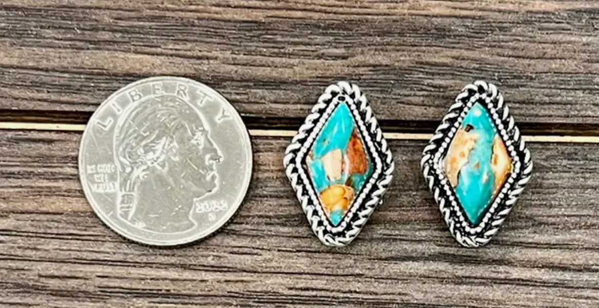 16mm Diamond Gemstone Stud
