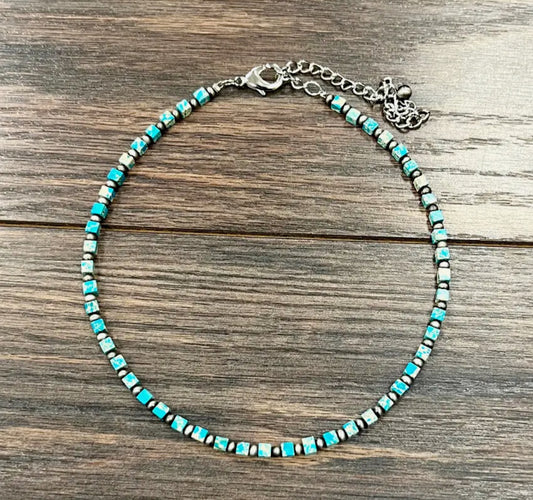 15” Square Gemstone Necklace