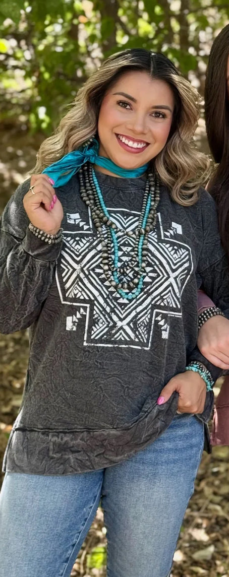Aztec Cross- Black