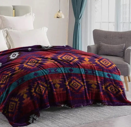 Red Multi Plush Blanket