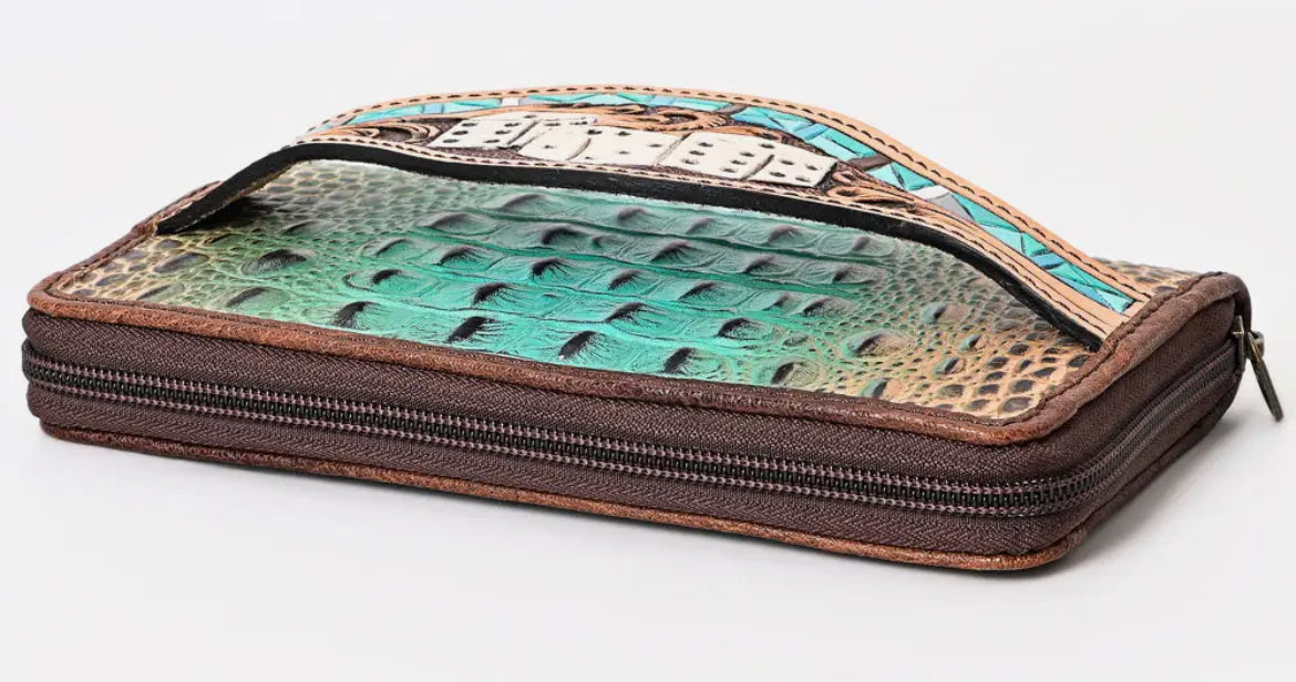 Crocodile Embossed Hand Bag