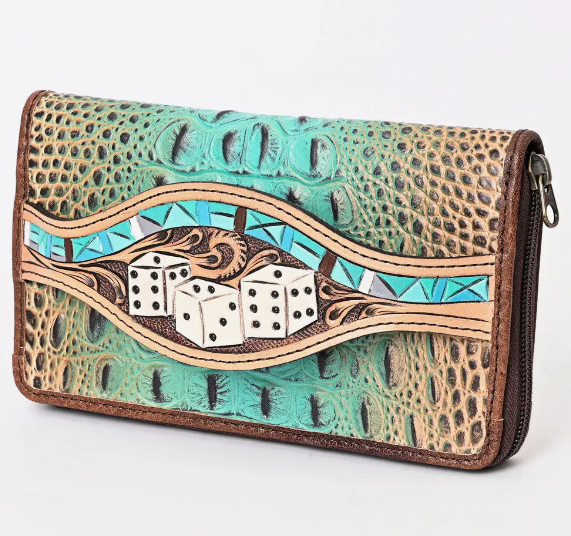 Crocodile Embossed Hand Bag