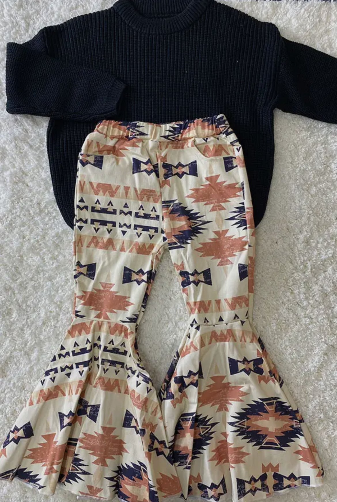 Kids- Brown Aztec Denim