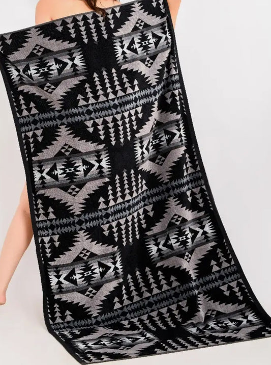 Black Grey Towel