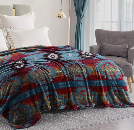 Teal Multi Plush Blanket