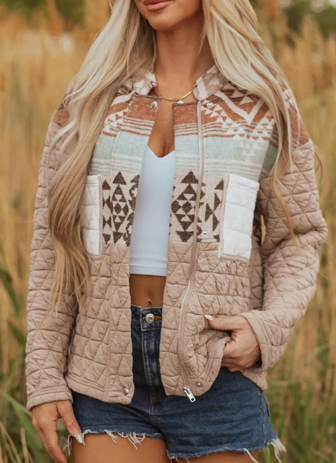 Beige Aztec Jacket