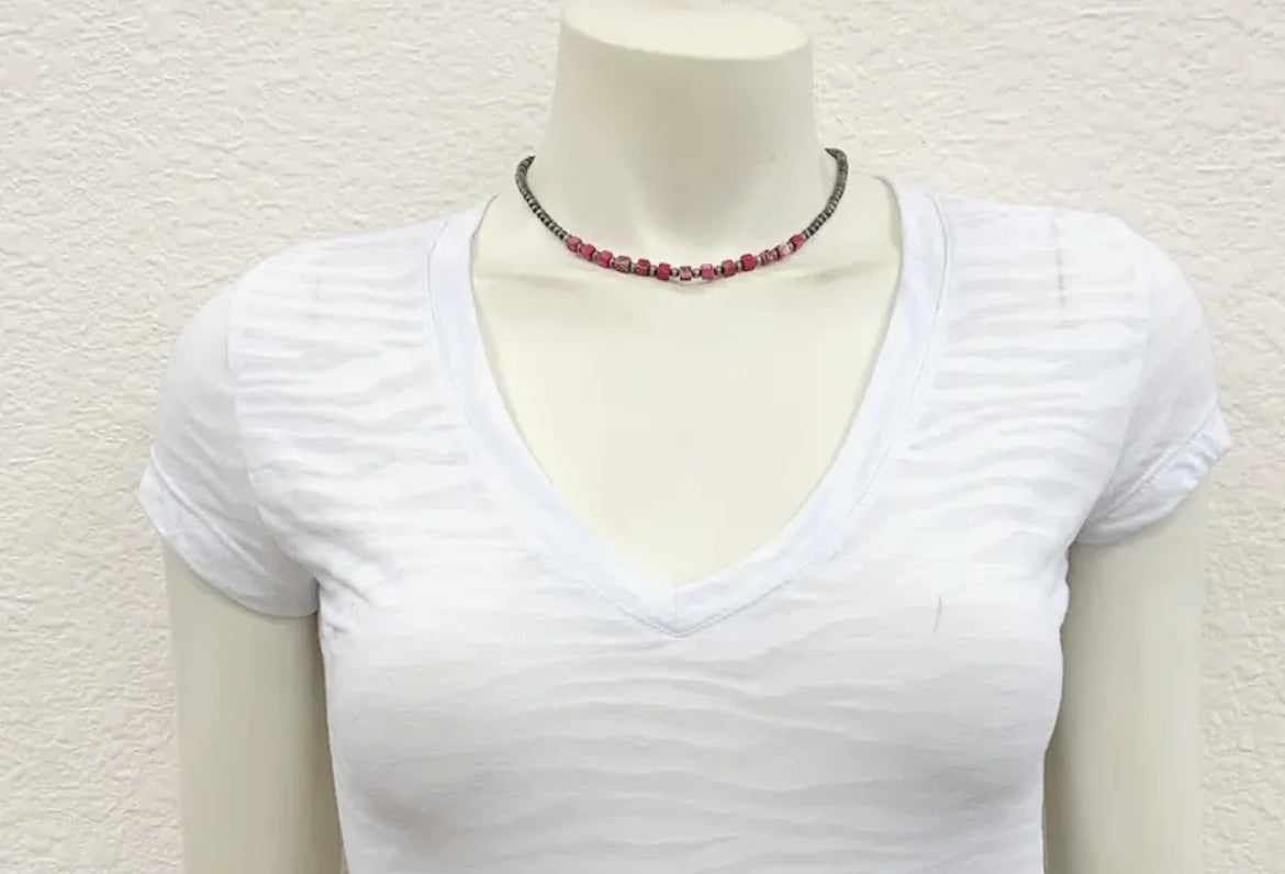 15” Square Gemstone Necklace