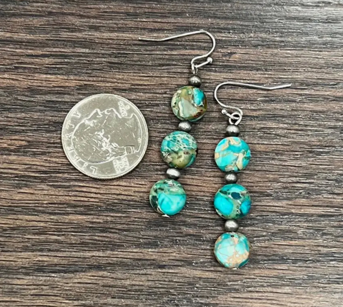 Round Gemstone Earrings