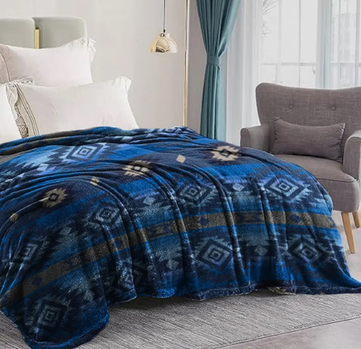 Blue Multi Plush Blanket