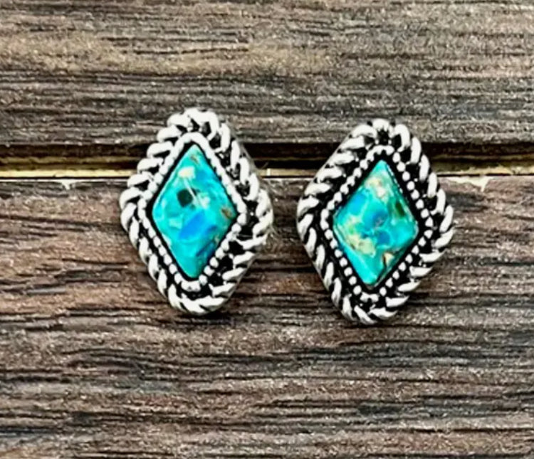 10mm Diamond Gemstone Studs