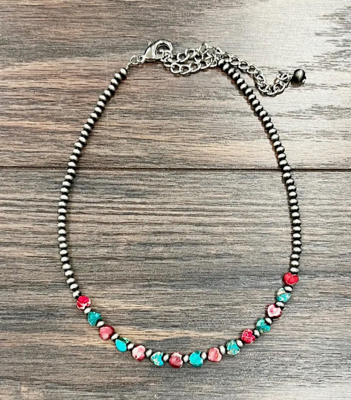 15” Heart Gemstone Necklace