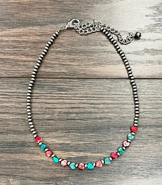 15” Heart Gemstone Necklace