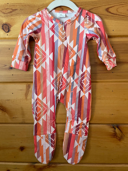 Kids- Pink Serape Aztec Zip Up