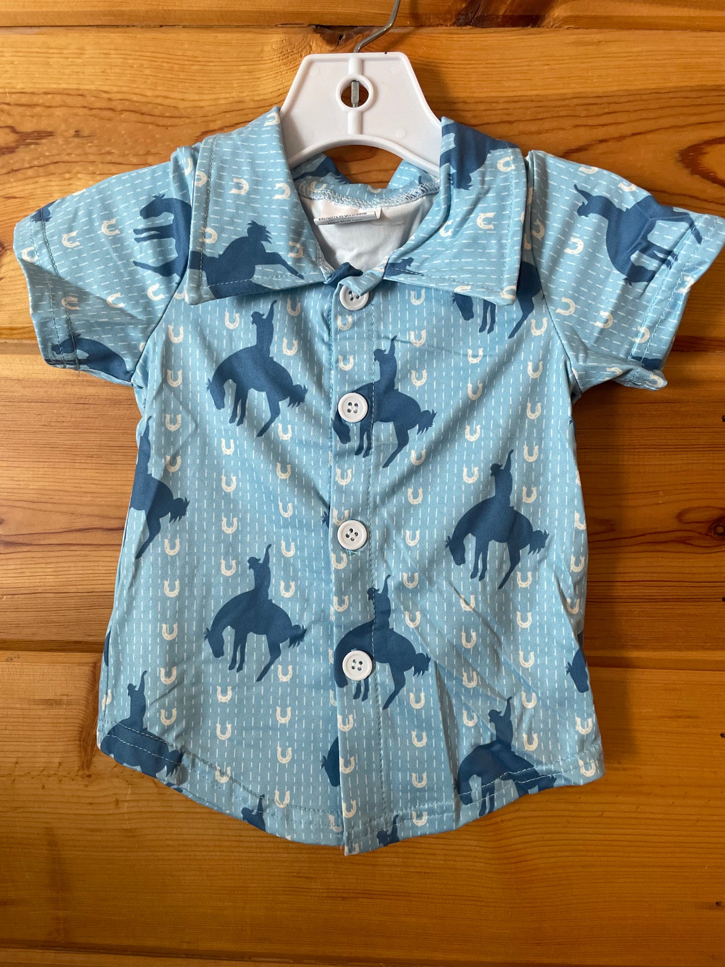 Kids- Blue Bronc Button Up