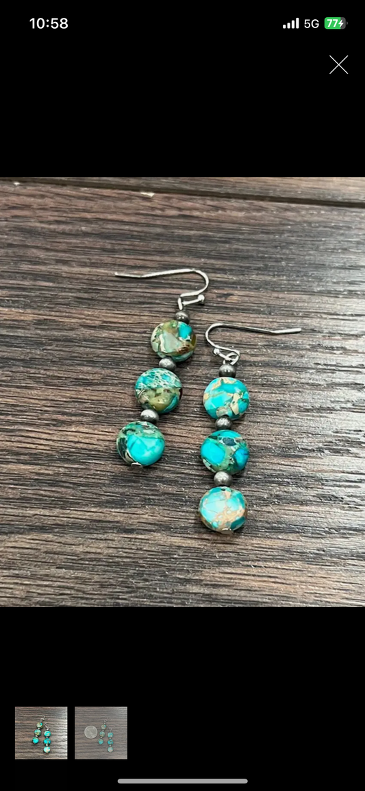 Round Gemstone Earrings