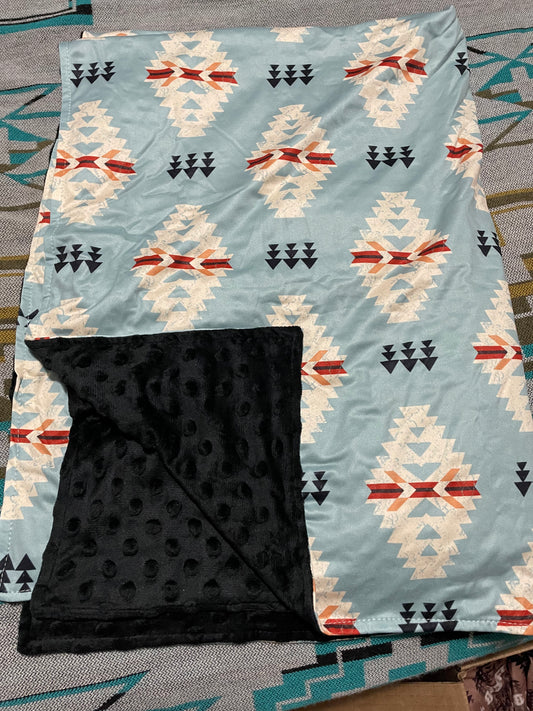 Blue Aztec Baby Blanket