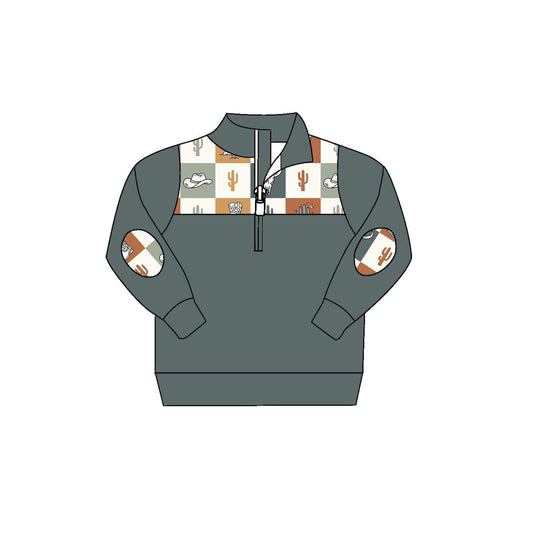 Kids - Green Western 1/4 Zip