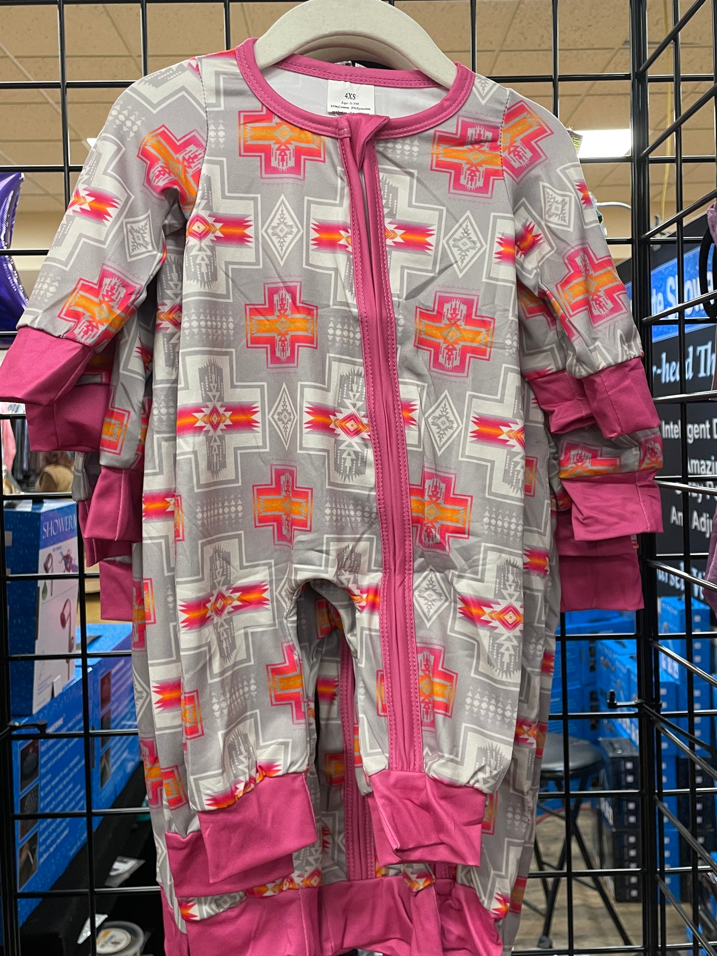 Kids- Pink Aztec Zip Up