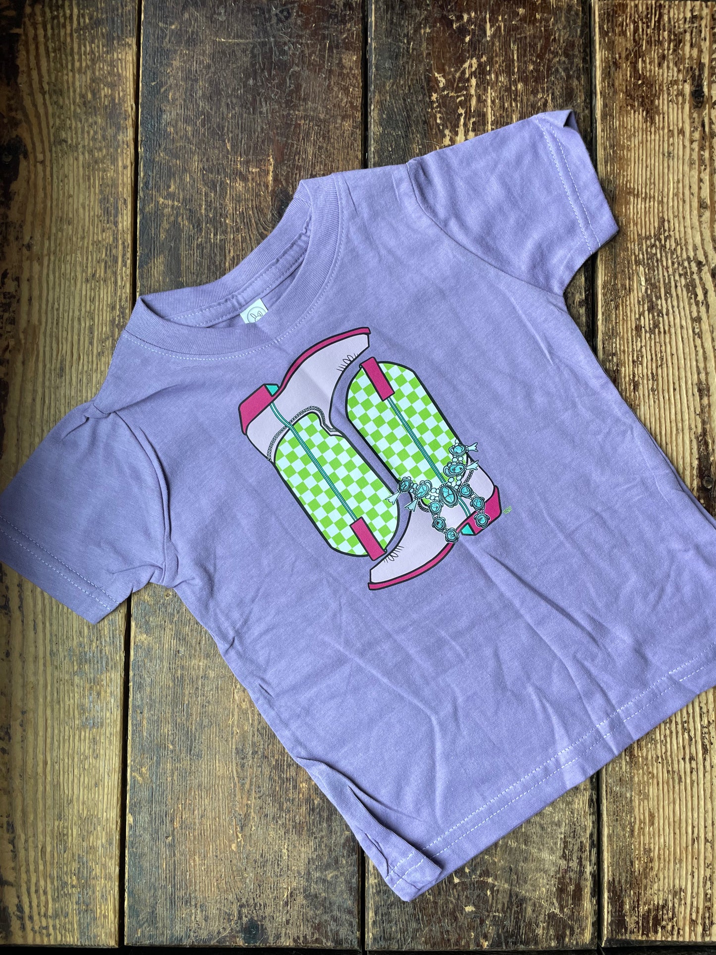 Kids- Checkered Boot Tee