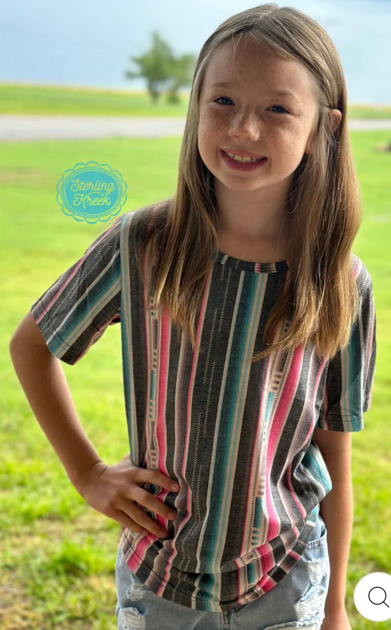 KIDS-Serape City Heart Top