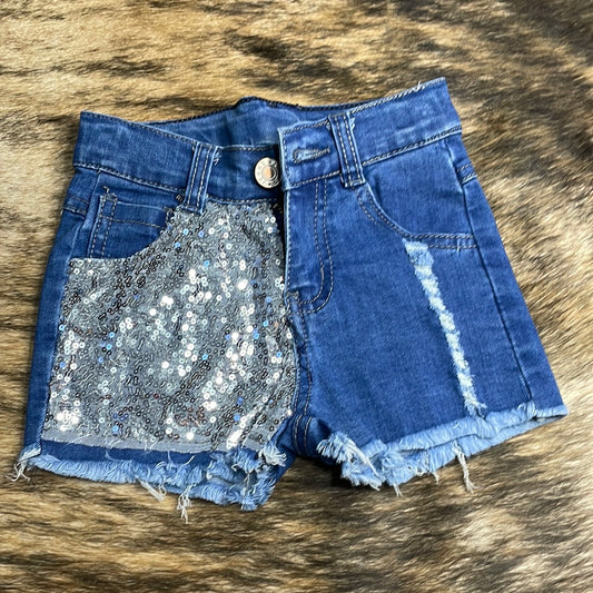 KIDS Sequin Denim Shorts
